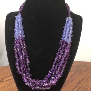 Amethyst and Tanzanite Gemstone Necklace